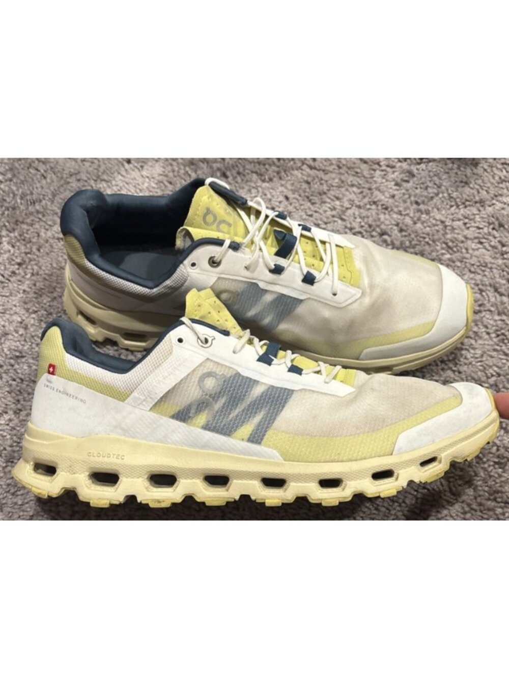 On Running Cloudvista Mens Shoes Ivory Endive Running Sneakers 64.98318 Size 12